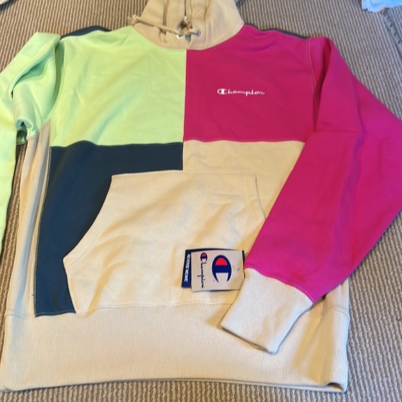NWT CHAMPION reverse weave colorblock hoodie size M/L - Picture 5 of 9